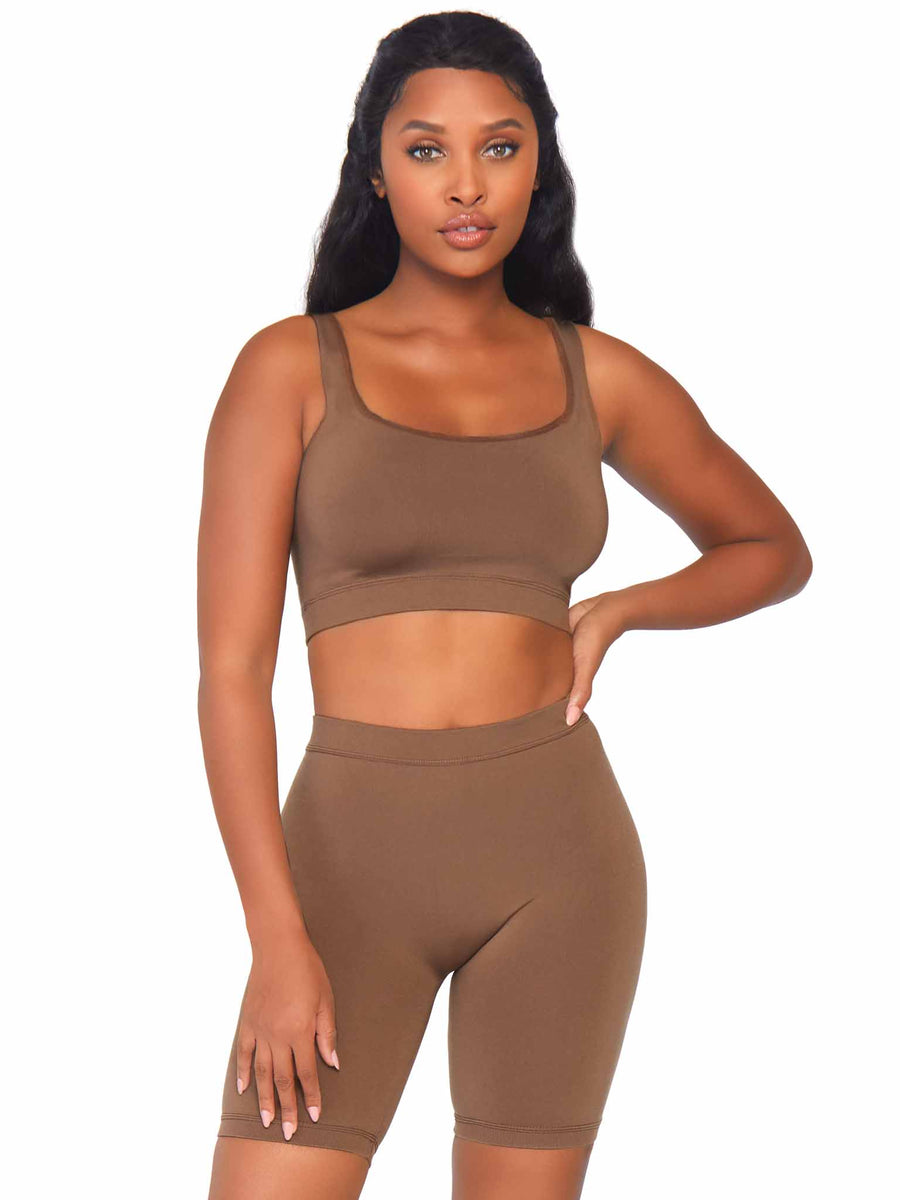 Naked Seamless Crop Tank + Biker Shorts Set