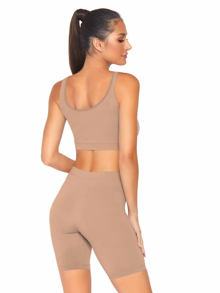 Naked Seamless Crop Tank + Biker Shorts Set