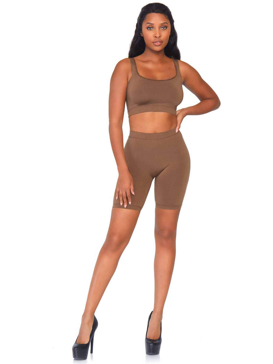 Naked Seamless Crop Tank + Biker Shorts Set